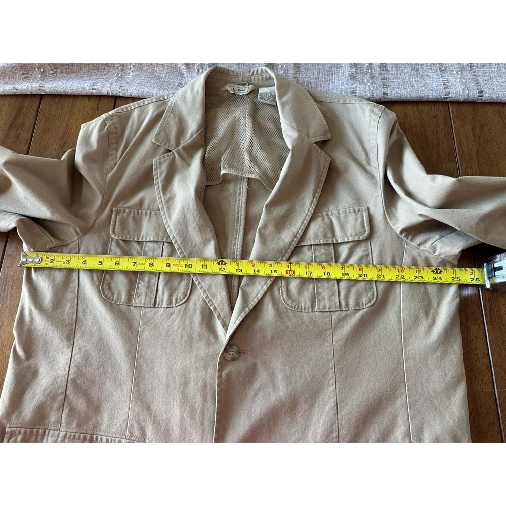 LL Bean Field Utility Sportcoat Jacket 46RMen Safari Style Blazer Elbow Patches